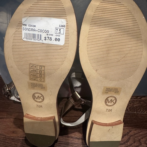 Michael Kors Sondra sandals in cocoa metallic leather-Size 7.5 - Picture 8 of 9